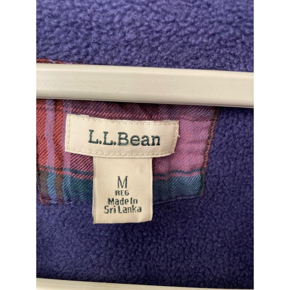 LLBean Plaid Flannel Lined Hooded Shirt Jacket Men's Medium Blue Pink Green - Picture 3 of 10